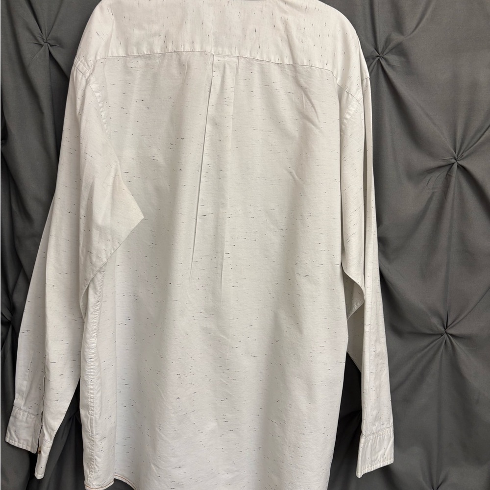 Roundtree & Yorke Casuals Button Down Long Sleeve Shirt Cream/Black Men’s 2XT - Picture 3 of 3